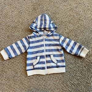 Blue & White Striped Hoodie